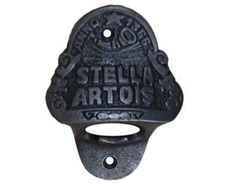 Cottingham Stella Artois Wall Mounted Bottle Opener (90mm), Antique Cast Iron - 49.411.AI.SA