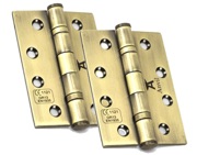 From The Anvil 4 Inch Ball Bearing Butt Hinges, Aged Brass - 49570 (sold in pairs) 