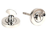 From The Anvil Round Plain Round Bathroom Thumbturn, Polished Marine Stainless Steel - 49860