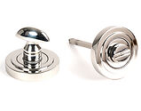 From The Anvil Round Art Deco Round Bathroom Thumbturn, Polished Marine Stainless Steel - 49861