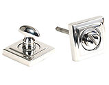 From The Anvil Square Bathroom Thumbturn, Polished Marine Stainless Steel - 49863