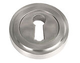 From The Anvil Standard Profile Art Deco Round Escutcheon, Satin Marine Stainless Steel - 49865