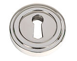 From The Anvil Standard Profile Art Deco Round Escutcheon, Polished Marine Stainless Steel - 49869
