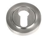 From The Anvil Euro Profile Plain Round Escutcheon, Satin Marine Stainless Steel - 49872