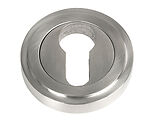 From The Anvil Euro Profile Art Deco Round Escutcheon, Satin Marine Stainless Steel - 49873