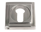 From The Anvil Euro Profile Square Escutcheon, Satin Marine Stainless Steel - 49875