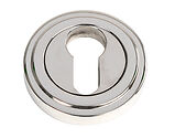 From The Anvil Euro Profile Art Deco Round Escutcheon, Polished Marine Stainless Steel - 49877