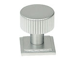 From The Anvil Judd Square Rose Cabinet Knob (25mm, 32mm Or 38mm), Satin Chrome - 50414