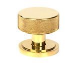 From The Anvil Brompton Art Deco Rose Mortice/Rim Knob Set, Polished Brass - 50836 (sold in pairs)