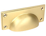 From The Anvil Art Deco Drawer Pull (84mm c/c), Satin Brass - 50942
