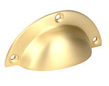 From The Anvil Period Plain Drawer Pull (81mm c/c), Satin Brass - 50950