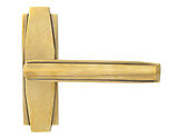 From The Anvil Art Deco Lever On Rose Set, Aged Brass - 51192 (sold in pairs)