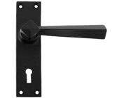 From The Anvil Straight Lever Sprung Door Handles (148mm x 39mm), Black - 73109 (sold in pairs)