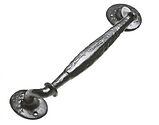 Kirkpatrick Black Antique Malleable Iron Pull Handle On Rose (Multiple Sizes) - AB807