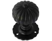 From The Anvil Flower Mortice Knob Set, Black - 83560 (sold in pairs)
