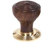 From The Anvil Ringed Mortice/Rim Knob Set, Rosewood & Polished Brass - 83562 (sold in pairs)