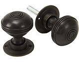 From The Anvil Prestbury (63mm) Large Mortice/Rim Knob Set, Aged Bronze - 83946 (sold in pairs)