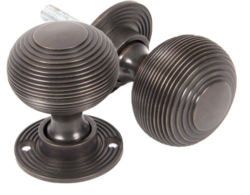 From The Anvil Beehive Mortice/Rim Knob Set, Aged Bronze - 83947 (sold in pairs)