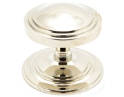 From The Anvil Period Art Deco Centre Door Knob, Polished Nickel - 90068