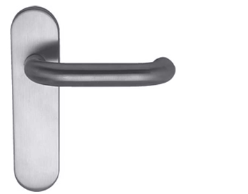 Hafele Snowdon DDA Compliant Handles On Backplate, Grade 316 Satin Stainless Steel - 902.90.800 (sold in pairs)