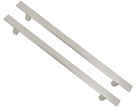 Hafele Flat Section Back To Back Fixing Pull Handles, (300mm, 425mm or 600mm c/c) Grade 316 Polished Or Satin Stainless Steel - 903.07.100 (sold in pairs)