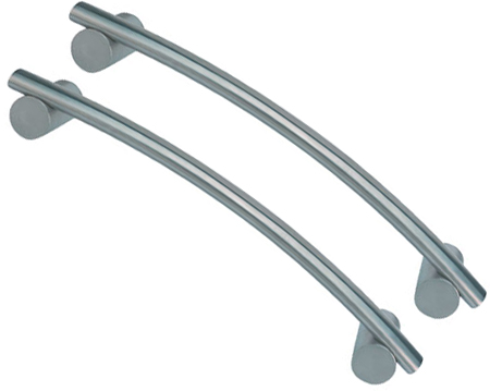 Hafele Eiger Back To Back Fixing Pull Handles (300mm c/c), Grade 316 Satin OR Polished Stainless Steel - 903.10.640 (sold in pairs)