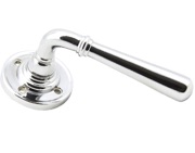From The Anvil Newbury Door Handles On Round Rose, Polished Chrome - 91425 (sold in pairs)