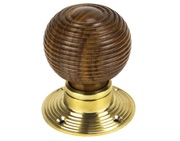 From The Anvil Small Cottage Mortice/Rim Knob Set (54mm), Rosewood & Polished Brass - 91792 (sold in pairs)