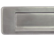 Hafele Spring Flap Letter Plate (350mm x 73mm), Satin Stainless Steel - 986.10.040