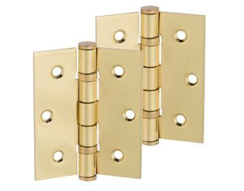 Atlantic 3 Inch Solid Steel Ball Bearing Hinges, Polished Brass Plated - A2HB32525/BP (sold in pairs)