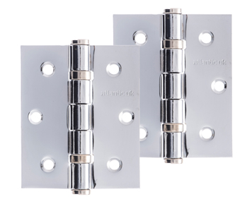 Atlantic 3 Inch Solid Steel Ball Bearing Hinges, Polished Chrome Plated - A2HB32525/PC (sold in pairs)