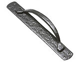 Kirkpatrick Black Antique Malleable Iron Pull Handle On Backplate (386mm x 50mm) - AB2167