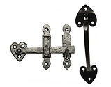 Kirkpatrick Black Antique Malleable Iron Thumblatch (127mm Length) - AB3619
