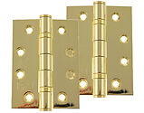 Atlantic 4 Inch Fire Rated Solid Steel Ball Bearing Hinges Grade 13, Electro Brass - AH1433EB (sold in pairs)