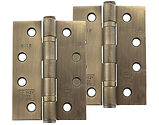 Atlantic 4 Inch Fire Rated Solid Steel Ball Bearing Hinges Grade 13, Matt Antique Brass - AH1433MAB (sold in pairs)