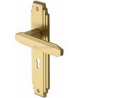 Heritage Brass Astoria Art Deco Style Door Handles, Satin Brass - AST5900-SB (sold in pairs)