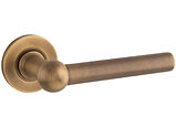 Alexander & Wilks Siskin Door Handles On Round Rose, Antique Brass - AW250-AB