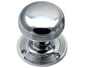 Prima Ringed Mortice Door Knobs (Un-Sprung), Polished Chrome - BC2018 (sold in pairs)