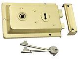Prima Rim Lock (155mm x 105mm), Satin Brass - BH42