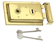 Prima Rim Lock (155mm x 105mm), Polished Brass - BH43