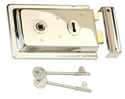 Prima Rim Lock (155mm x 105mm), Polished Nickel Finish - BH48
