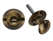 Heritage Brass Round 36mm Diameter Turn & Release, Antique Brass - BT15-AT