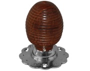Chatsworth Fluted Rose Beehive Rosewood Brown Mortice Door Knobs, Polished Chrome Backplate - BUL401-3PC-BRN (sold in pairs)