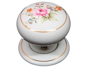 Chatsworth Floral Porcelain Mortice Door Knobs, Chelsea Spray - BUL602-7-CHEL (sold in pairs)