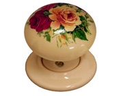 Chatsworth Floral Porcelain Mortice Door Knobs, Christina - BUL602-7-CHR (sold in pairs)