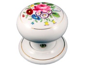 Chatsworth Floral Porcelain Mortice Door Knobs, Floral Chintz - BUL602-7-FLCH (sold in pairs)