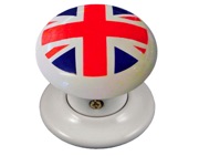 Chatsworth Novelty Porcelain Mortice Door Knobs, Union Jack - BUL602-7-JACK (sold in pairs)