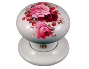 Chatsworth Novelty Porcelain Mortice Door Knobs, Strawberries & Cream - BUL602-7-STRAW (sold in pairs)