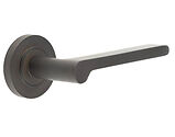 Frelan Hardware Burlington Fitzrovia Door Handles On Plain Rose, Dark Bronze - BUR15KIT79 (sold in pairs)