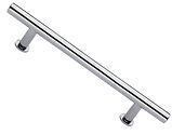 Heritage Brass T Bar Design Cabinet Pull Handle With 16mm Circular Rose (101mm, 128mm, 160mm OR 203mm C/C), Polished Chrome - C0362-PC